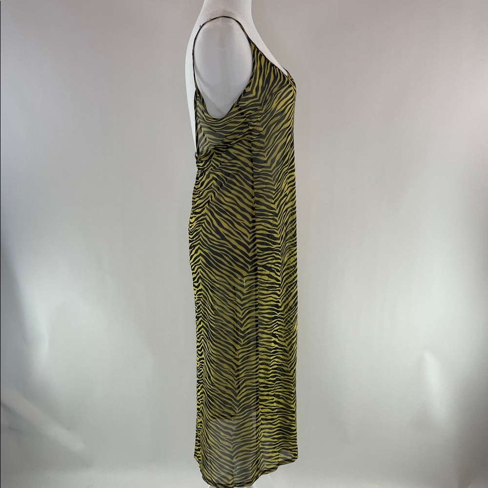 Yellow Zebra Mesh Swim Coverup, XL - Picture 4 of 9